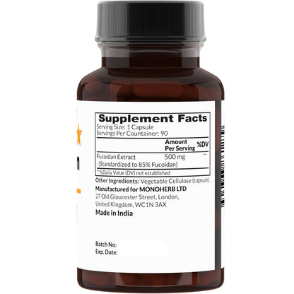 MONOHERB Fucoidan 85% 500 mg – 90 Capsules | Immune Support