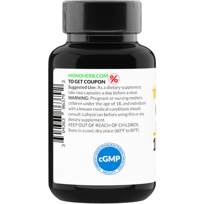MONOHERB Ginger Extract 1000 mg – 90 Vegetarian Capsules | Extra Strength Ginger