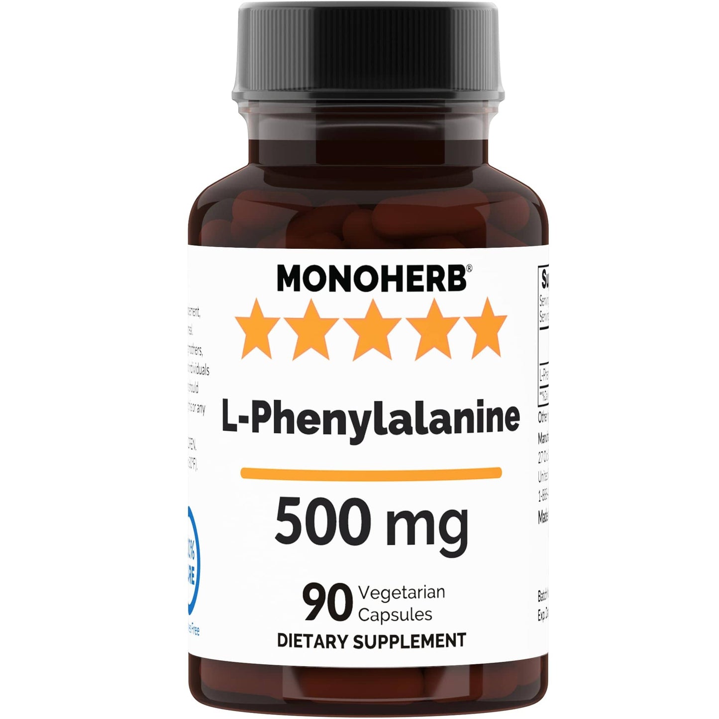 MONOHERB L-Phenylalanine 500 mg – 90 Veg Capsules
