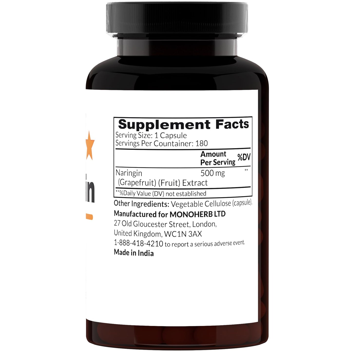 MONOHERB Naringin 500 mg - 180 Capsules