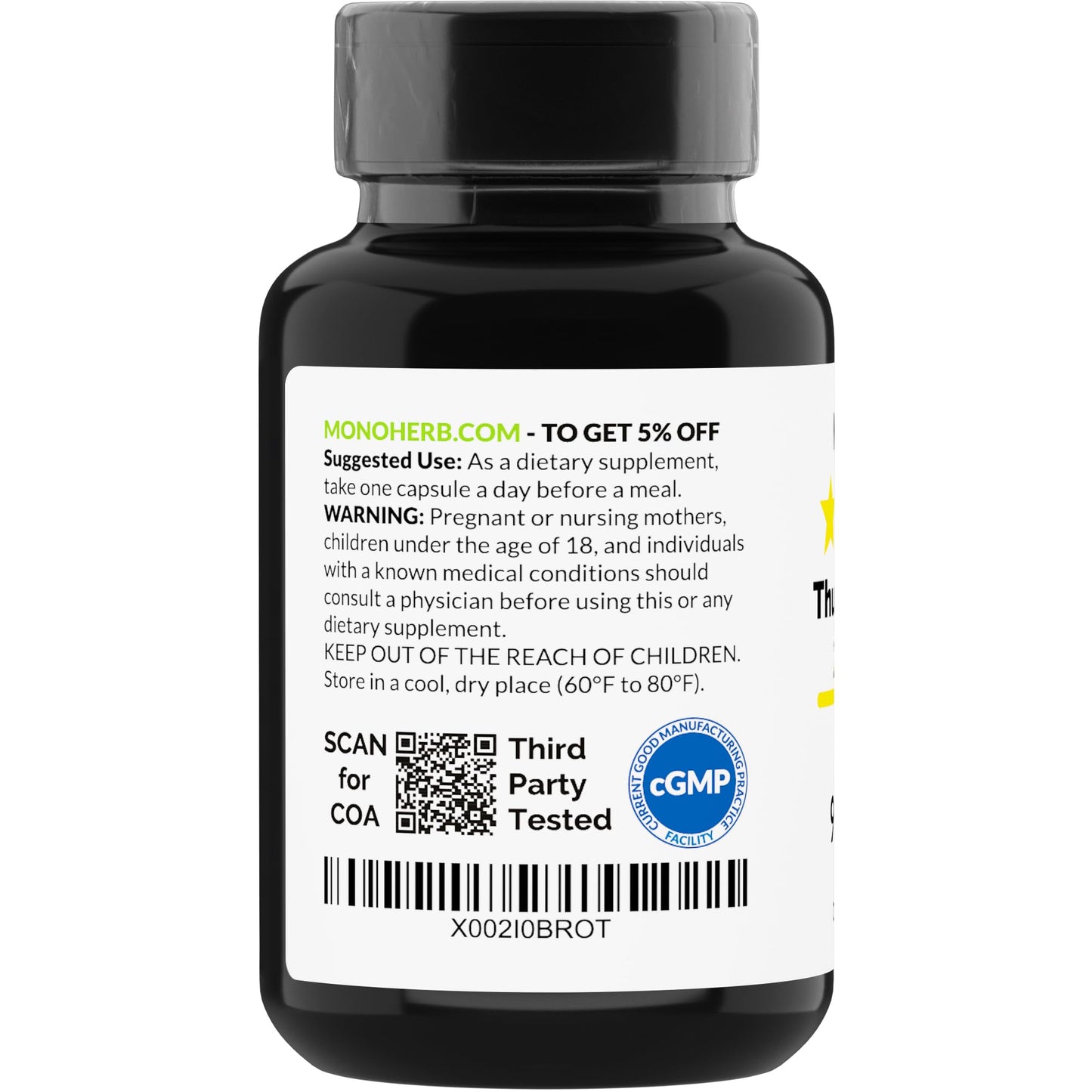 MONOHERB Thunder God Vine 300mg (20:1 Extract) - 90 Veg Capsules - Made in USA
