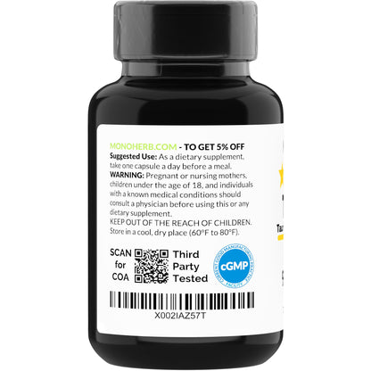 MONOHERB TUDCA 250 mg - 90 Vegetarian Capsules | Made in USA