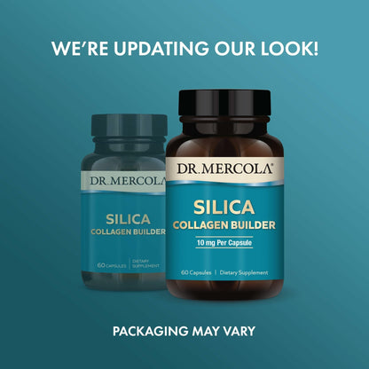 Dr. Mercola Silica Collagen Builder - Plant-Based Silica Supplement to Support Skin, Hair, Nail & Bone Health - Non-GMO, Gluten-Free & Soy-Free - 60 Capsules (60 Servings)