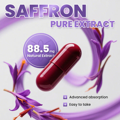 ZuriVitaNex Saffron Capsules – 88.5mg for Mood, Vision & Immunity | 60 Caps
