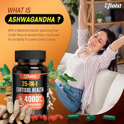Cortisol Supplement for Women – 25-in-1 Reducer | 90 Capsules