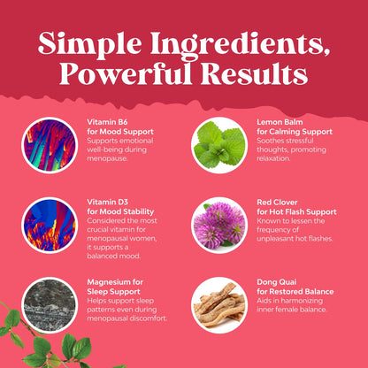 Complete Herbal Menopause Supplement for Women - Multibenefit Menopause Ease Hormone Balance for Women for Night Sweats Mood and More with Dong Quai Vitex Chaste Berry and Black Cohosh - Trial Pack
