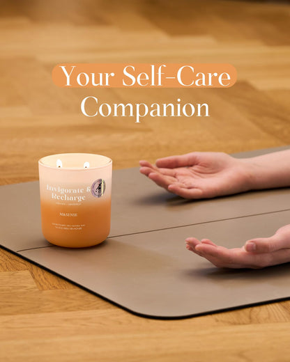 M&SENSE Orange Grapefruit Candle – 14.1oz, 2-Wick Soy, 80h Burn Time