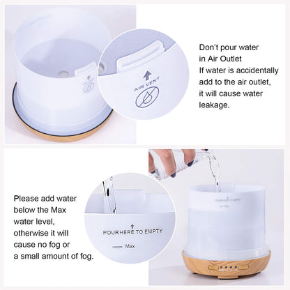 Moon Essential Oil Diffuser – Glass Cover, 250ml, 4 Timer Modes, 7 LED Colors