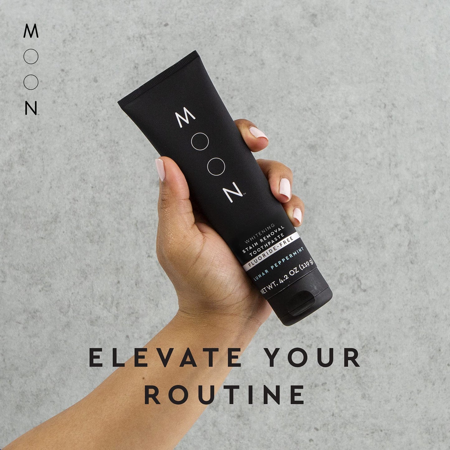 MOON Fluoride-Free Toothpaste | Stain Removal & Whitening for Adults & Kids | Peppermint