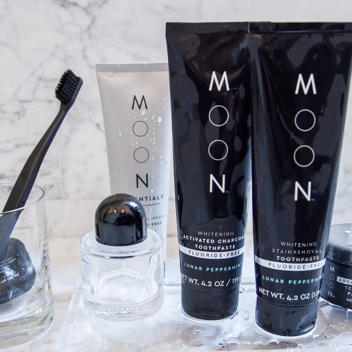 MOON Fluoride-Free Toothpaste | Stain Removal & Whitening for Adults & Kids | Peppermint