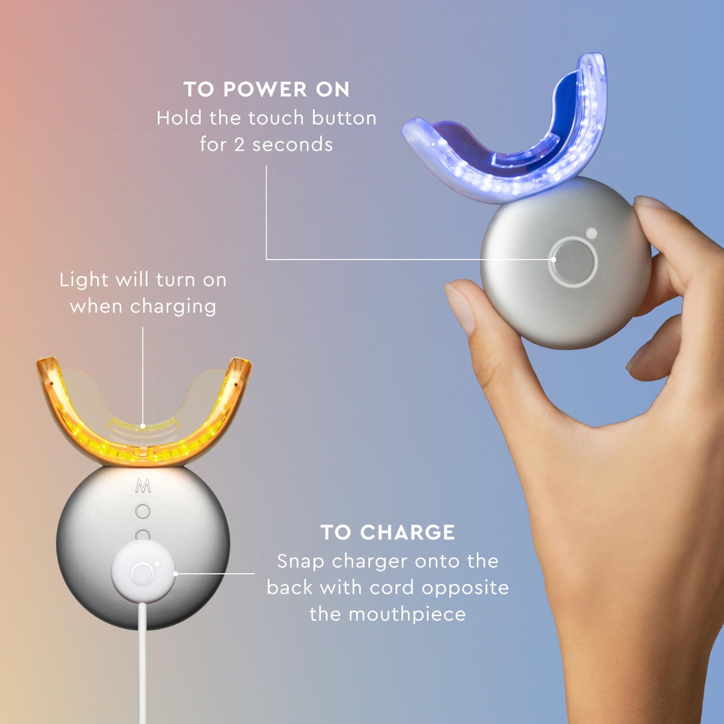 MOON Teeth Whitening Kit — LED Light Therapy, 18-Shade Whitening (4-Piece Kit)