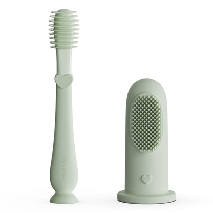 Moonkie Baby Finger Toothbrush & Tongue Cleaner Kit – Mint (2 Pcs)
