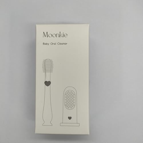 Moonkie Baby Finger Toothbrush & Tongue Cleaner Kit – 2 Pcs (Cloud) for 3+ Months