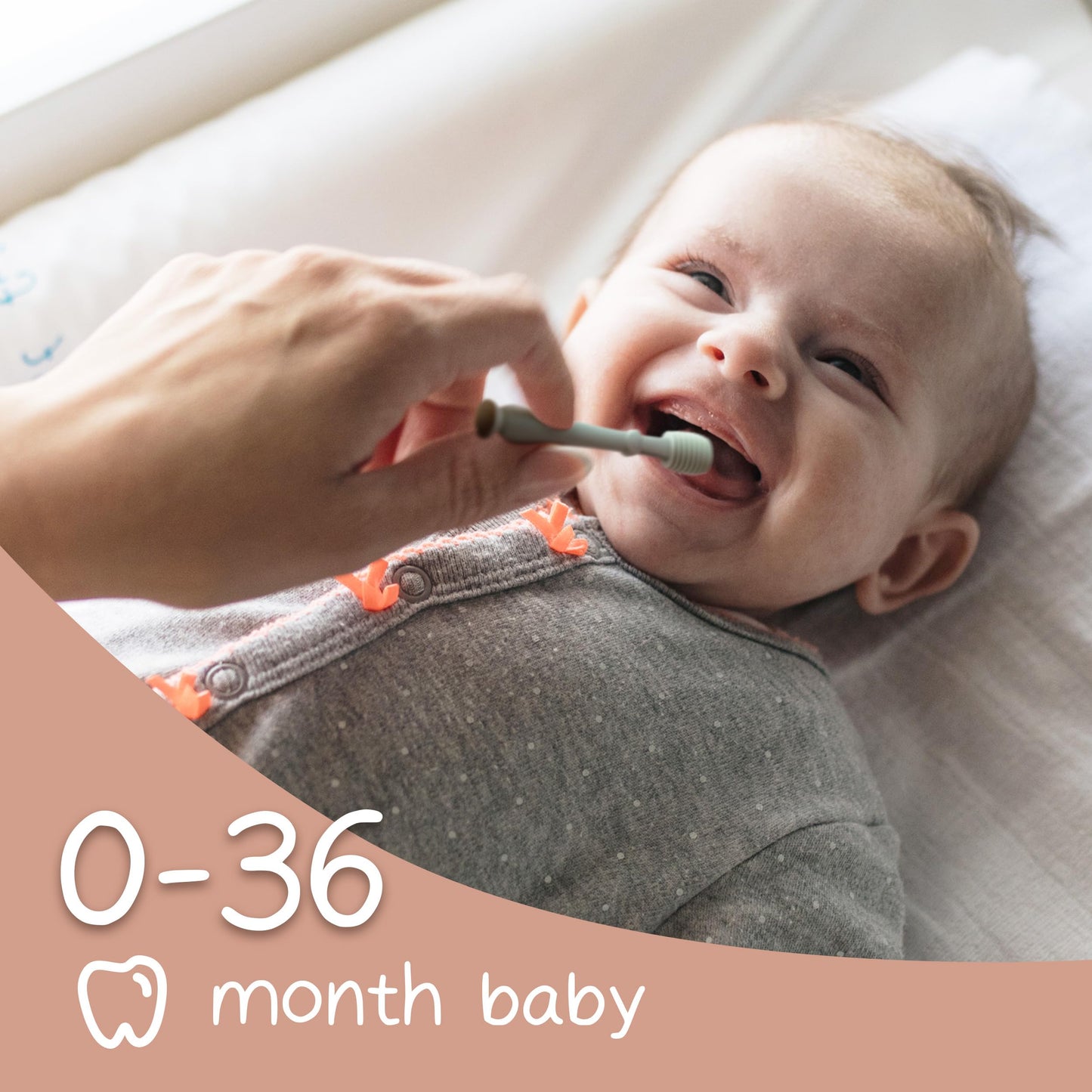 Moonkie Baby Finger Toothbrush & Tongue Cleaner Kit – 3 Months+, 3 Pcs (Blue/Mint/Blue)