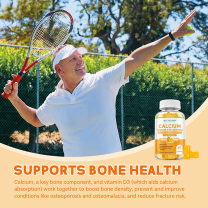 MOORGUMY Calcium Citrate Gummies 1200 mg & Vitamin D3 1000IU | Bone & Teeth Support (Orange) 60 Count