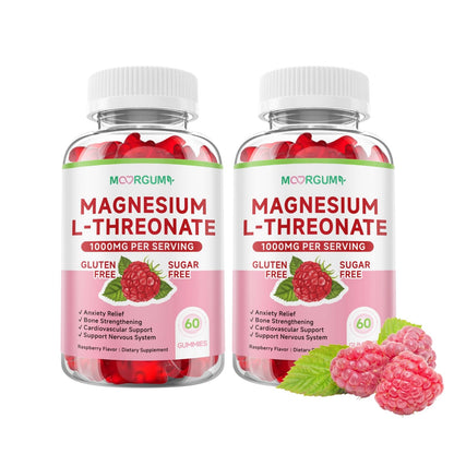 MOORGUMY Magnesium L-threonate, Memory Wellness, Cognitive Wellness and Zzz Support - High Absorption, 1,000mg Magnesium L-threonate Supplements, 120 Count Gummies