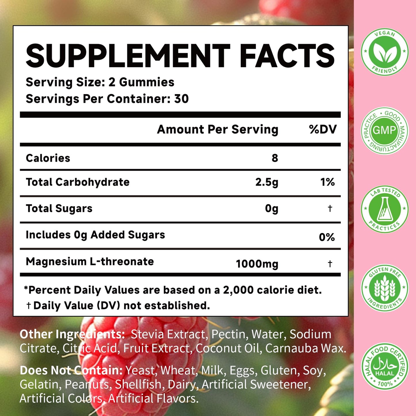 MOORGUMY Magnesium L-threonate, Memory Wellness, Cognitive Wellness and Zzz Support - High Absorption, 1,000mg Magnesium L-threonate Supplements, 120 Count Gummies