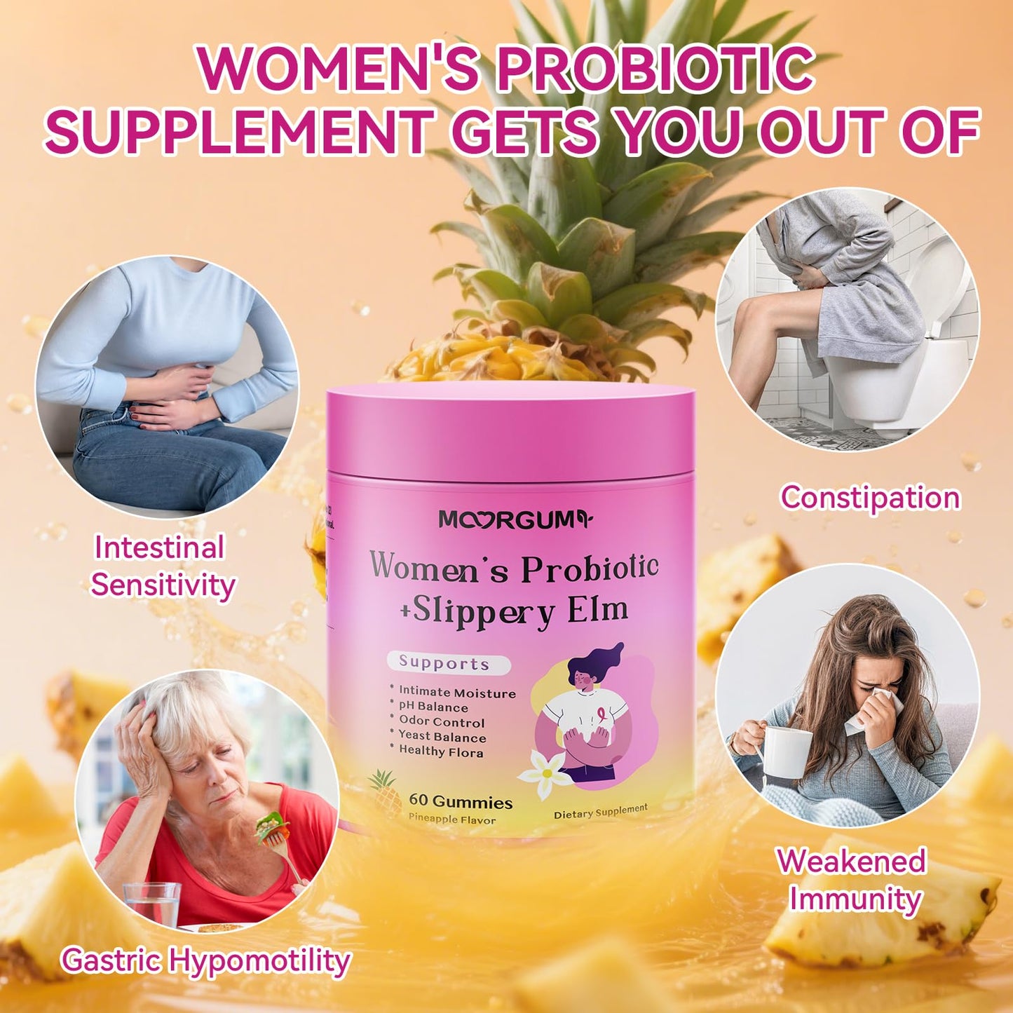 MOORGUMY Women's Probiotic Gummies – Gut Health & Intimate Support