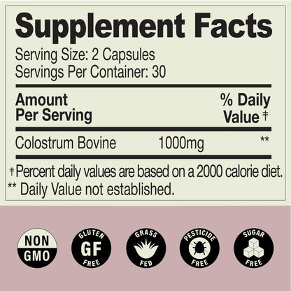 MOOVE Bovine Colostrum Capsules 1000mg – Grass-Fed Dutch Cows | Immune & Gut Support