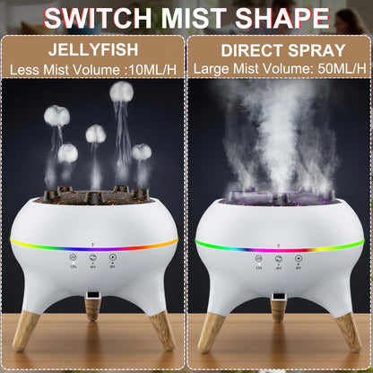 Morbou Jellyfish Diffuser with Music - 250ml + 2 Oils | 7 Color Lights