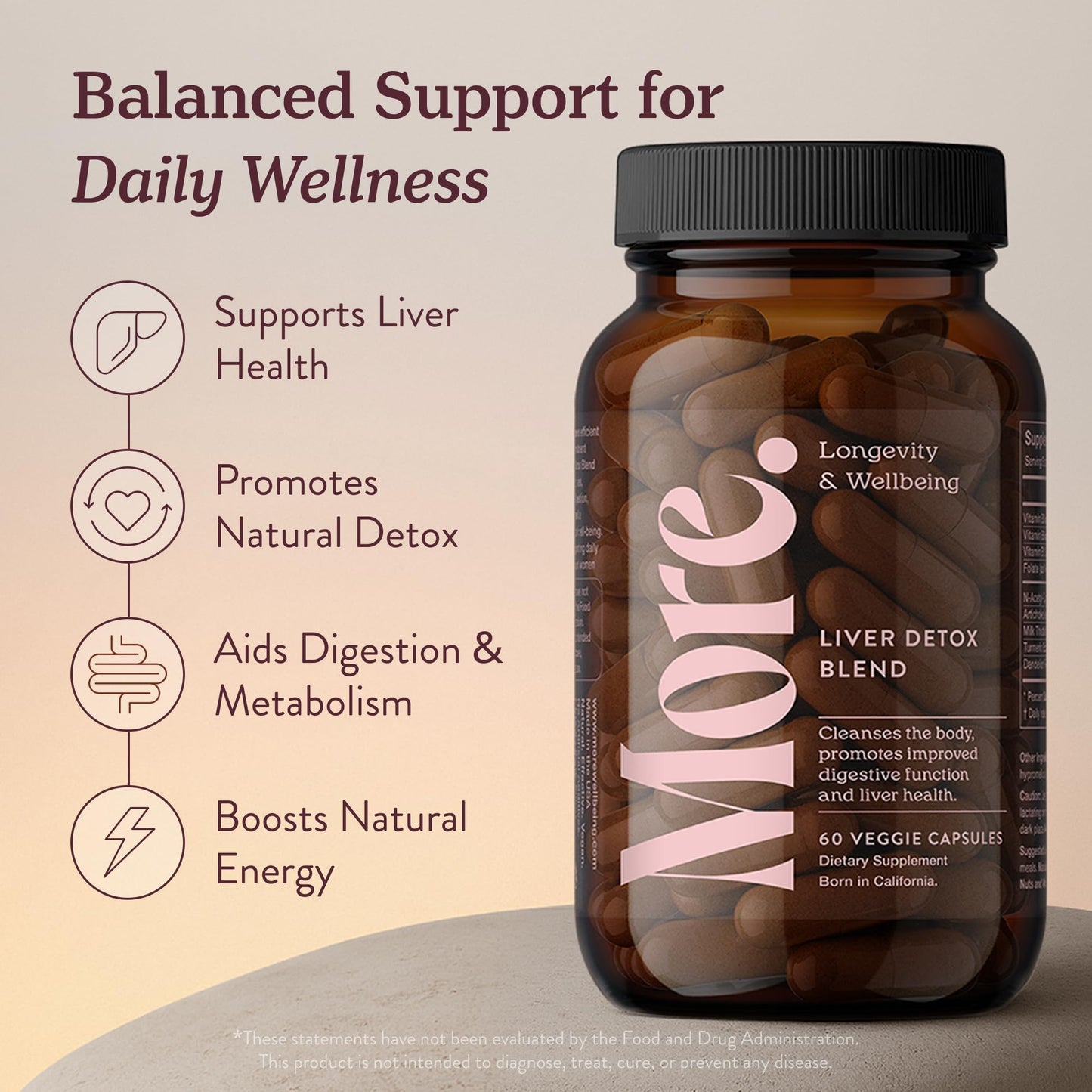 More. Longevity & Wellbeing Liver Support & Cleanse – Potent Extract-Based Formula with Antioxidants and Amino Acids – Liver Health & Digestive Balance – 60 Capsules (Made in USA)
