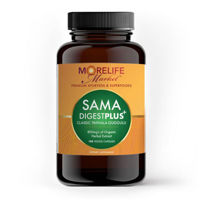 MoreLife Market Sama Digest Plus+ – Premium Ayurvedic Blend for Cleansing, Metabolism & Balance | 108 Veggie Capsules