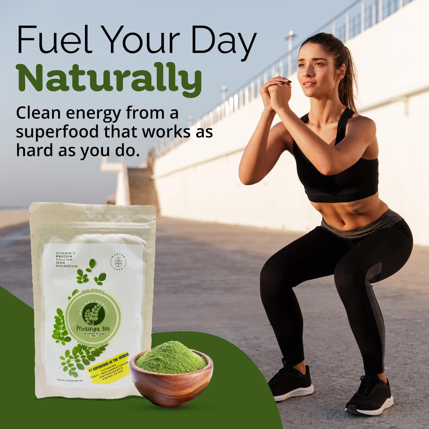 Moringa 305 Organic Moringa Leaf Powder – 100g | Vegan, Non-GMO, Gluten-Free