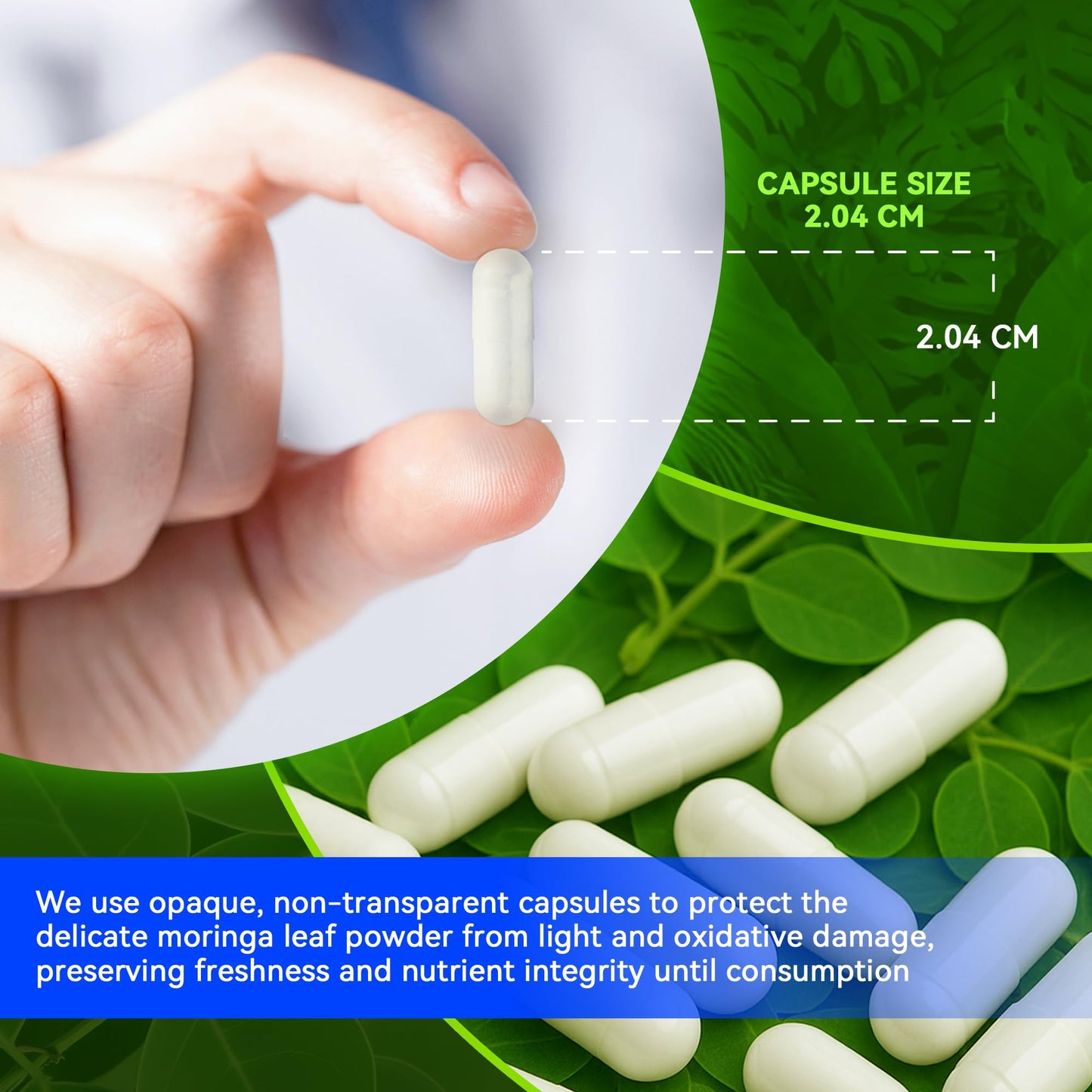 Moringa 1000mg Capsules – 10:1 Leaf Extract | Energy, Immunity & Gut Health
