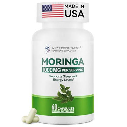 Moringa Capsules 1000mg | 10:1 Leaf Extract - USA Made