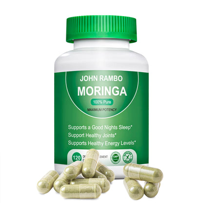 Moringa 1200 mg Capsules - 120 Count | Non-GMO Vegan Moringa Supplement