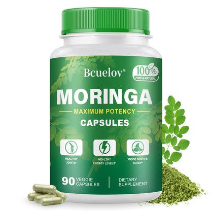 Moringa Capsules 800mg | Pure Moringa Powder Capsules for Energy, Skin & Immune Support – 90 Caps