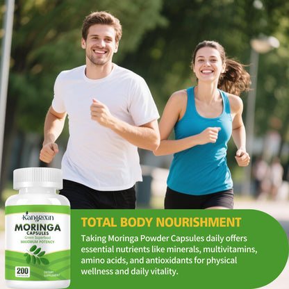 Moringa Capsules 200 Count | Pure Organic Moringa Oleifera | Non-GMO & Gluten Free
