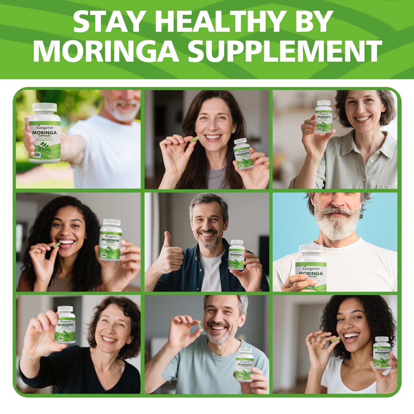 Moringa Capsules 200 Count | Pure Organic Moringa Oleifera | Non-GMO & Gluten Free