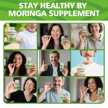 Moringa Capsules 200 Count | Pure Organic Moringa Oleifera | Non-GMO & Gluten Free