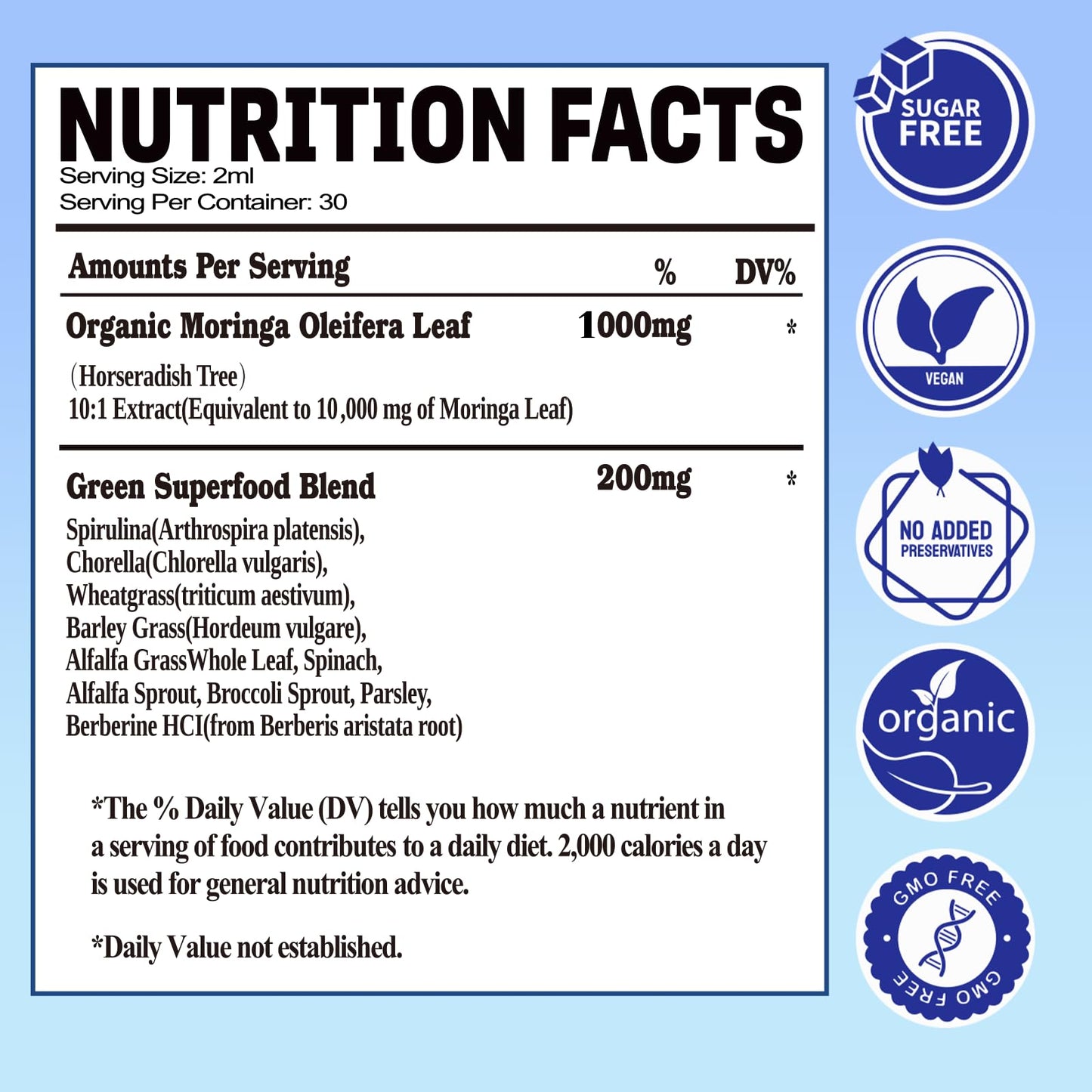 2 Pack Pure Moringa Organic Leaf Liquid Drops 10:1 Extract | 6X Absorption | Energy & Immunity