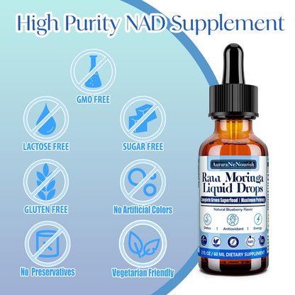 2 Pack Pure Moringa Organic Leaf Liquid Drops 10:1 Extract | 6X Absorption | Energy & Immunity