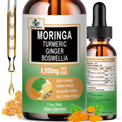 Moringa Drops – Organic Moringa Leaf Extract with Turmeric, Ginger & Boswellia