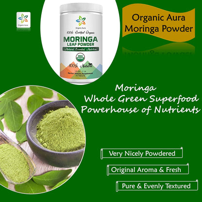 Certified Organic Moringa Leaf Powder - 1Lb | USDA Organic