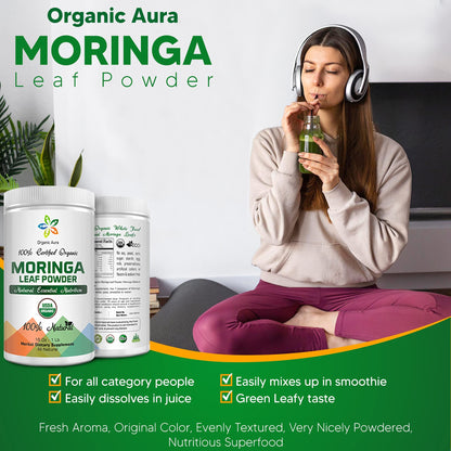 Certified Organic Moringa Leaf Powder - 1Lb | USDA Organic