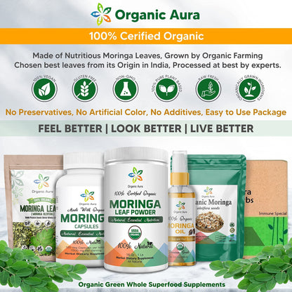 Certified Organic Moringa Leaf Powder - 1Lb | USDA Organic