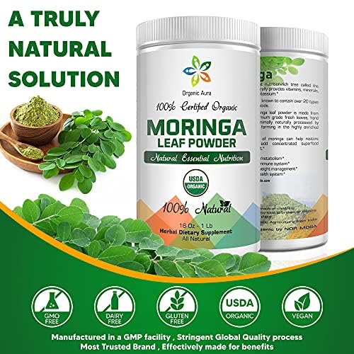 Certified Organic Moringa Leaf Powder - 1Lb | USDA Organic