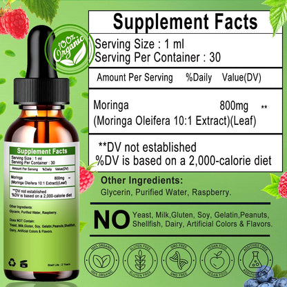 Organic Moringa Liquid Drops - Energy, Immunity & 6X Absorption