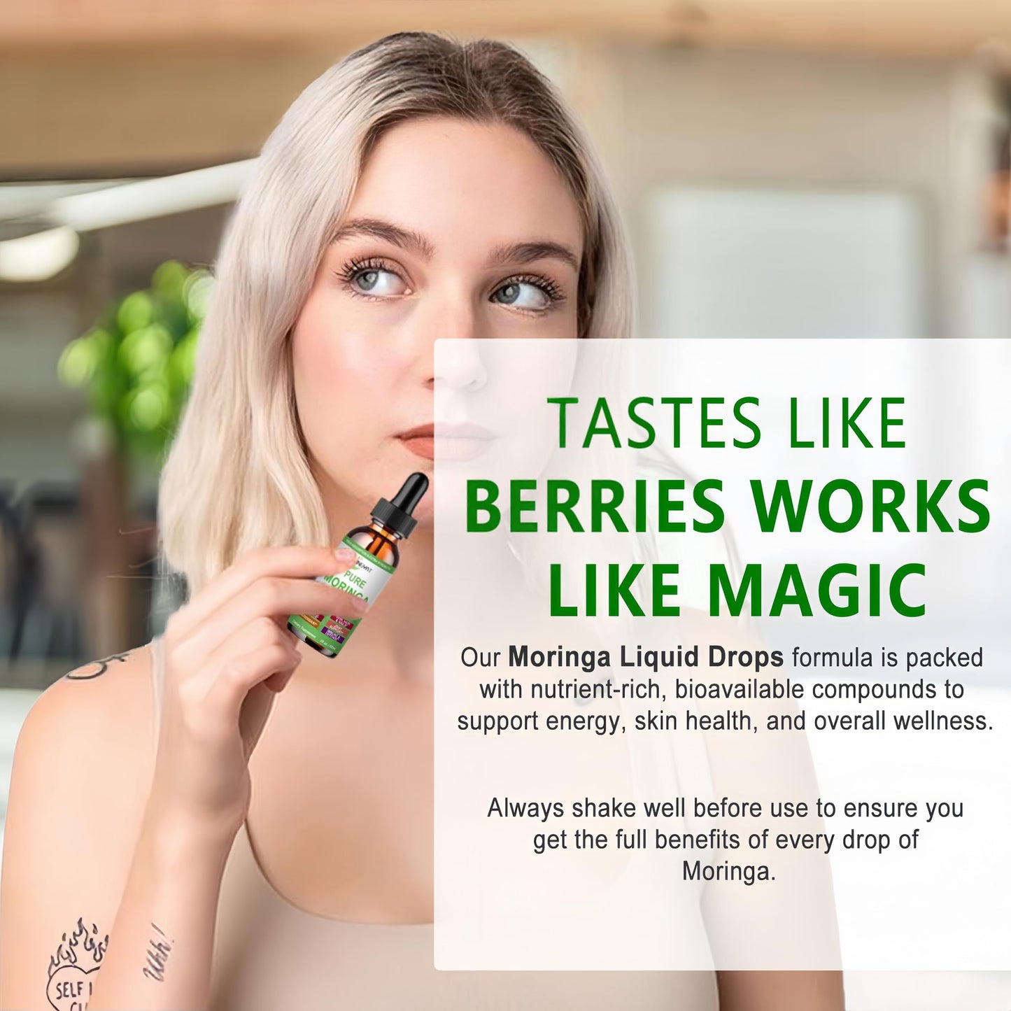 Pure Moringa Liquid Drops - Organic Moringa Oleifera, Immune & Energy