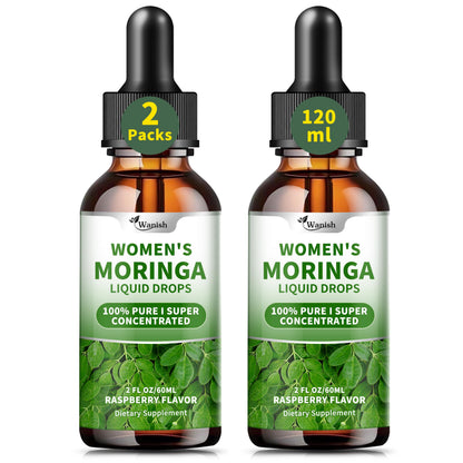 2 Pack (4 Fl Oz) Moringa Liquid Drops 800 mg for Women – Energy, Immunity & Antioxidants