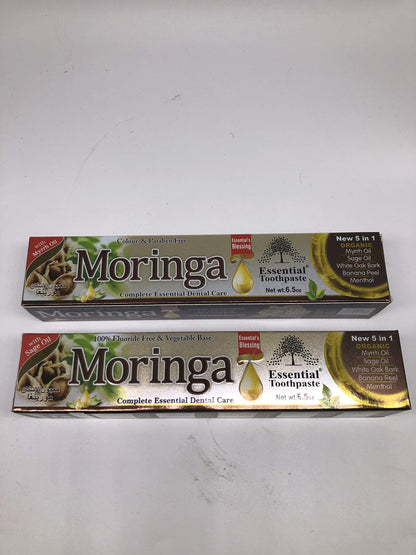Moringa Organic Toothpaste – 100% Fluoride Free, Paraben Free, Vegetable Base | 6.5oz