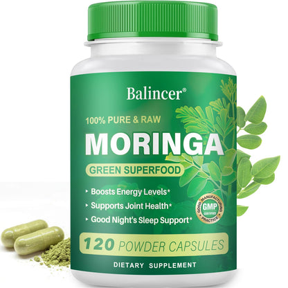 Moringa Powder Capsules | Pure Moringa Leaf – 800mg per Capsule, 120 Vegan Capsules