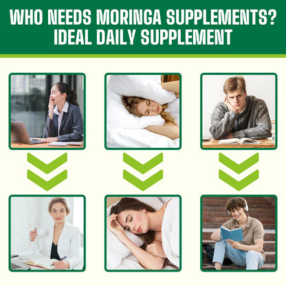 Moringa Powder Organic 2000MG - 18-in-1 Green Superfood, 60 Servings