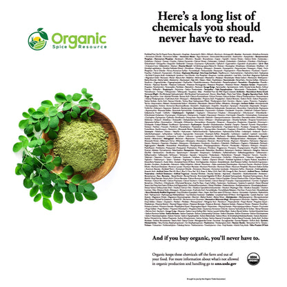 Organic Moringa Powder - 8 oz (226 g) | USDA Organic, Non-GMO | SHOPOSR
