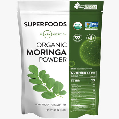 MRM Nutrition Moringa Powder - Superfoods, Digestive Health, High Fiber, Antioxidant, 60 Servings