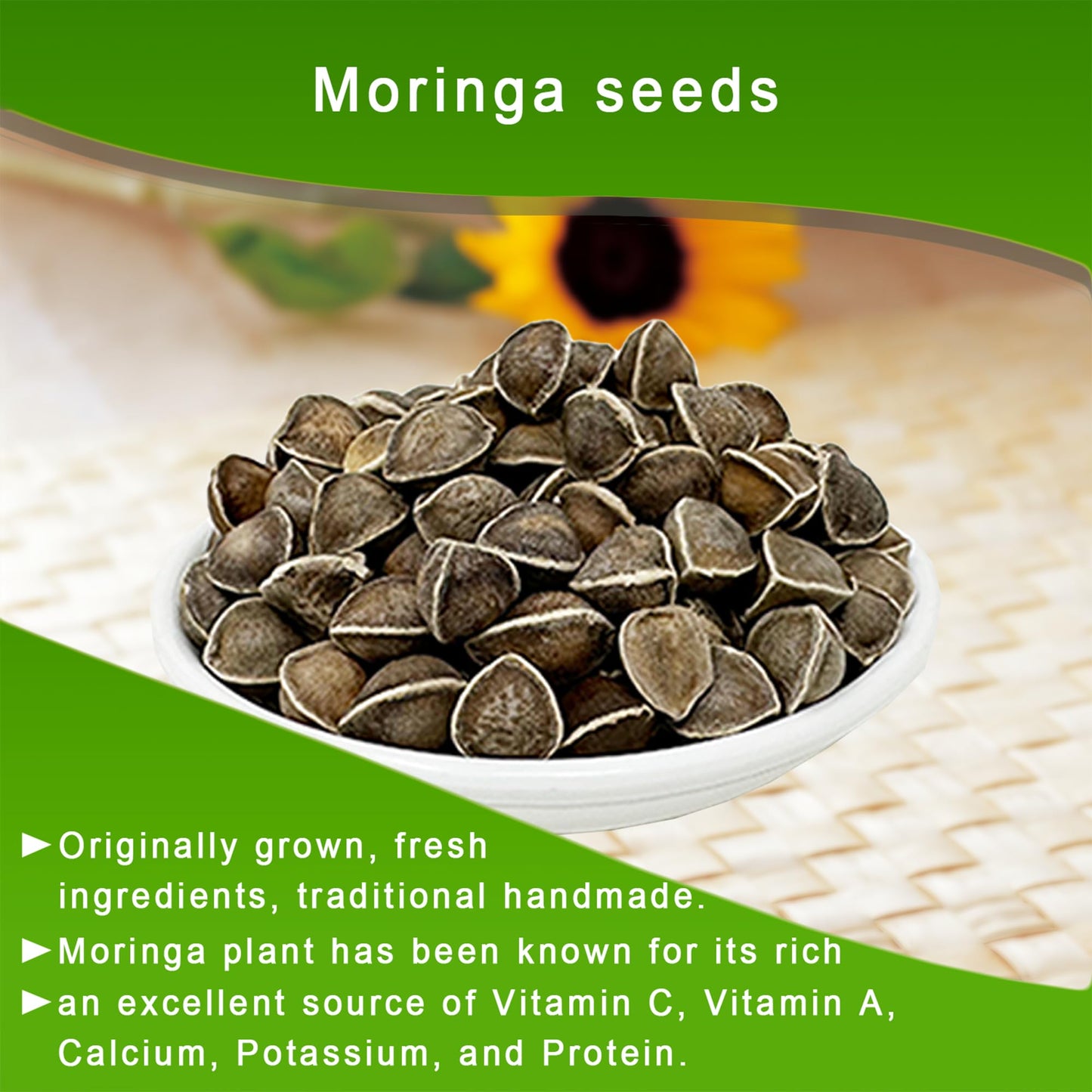 Premium Moringa Seed Moringa Oleifera Malunggay Drumstick Seeds from India – 8 oz Bag, 100% Natural Superfood